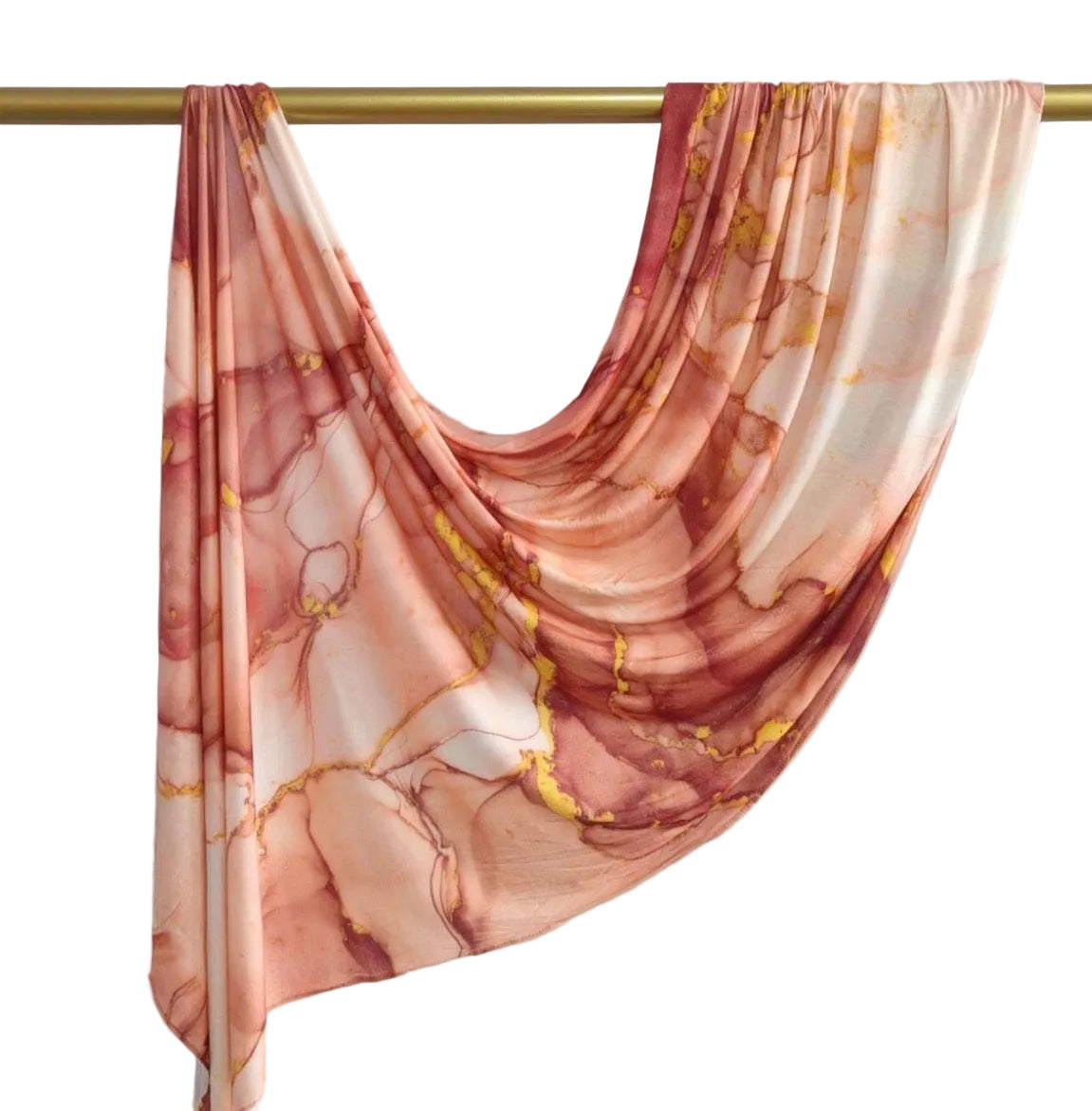 Peach Luxe Marble- Print Jersey