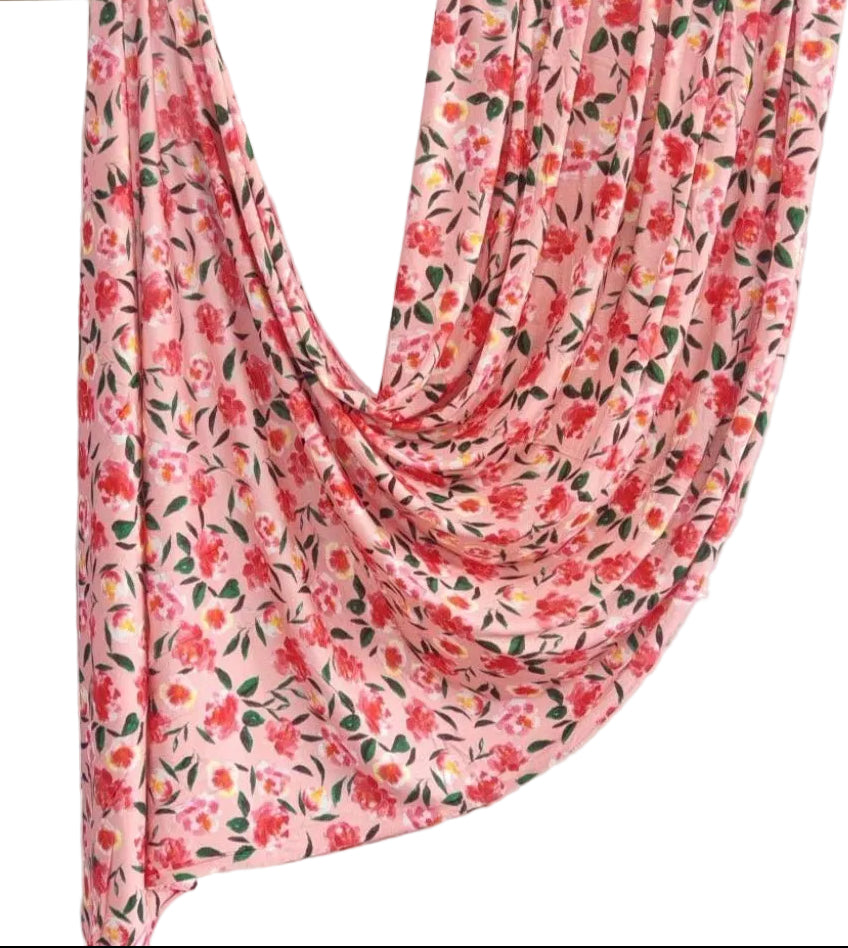 Blush Garden-Print Jersey