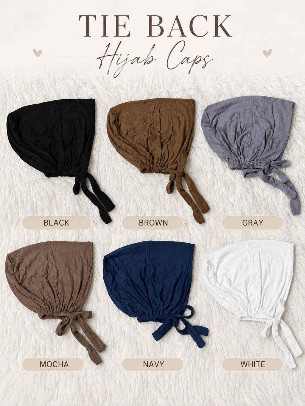 Tie Back Hijab Caps